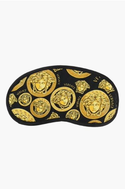 Versace Medusa Head-print Sleep Mask In Gold