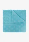 Versace All-over Polka Dot Bath Towel In Blue