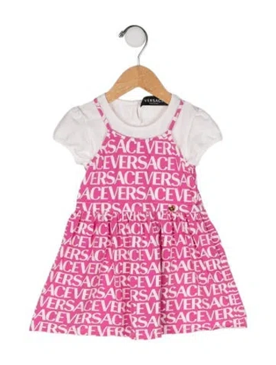 Pre-owned Versace Babies' All Over Print Dress In Multi