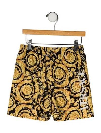Pre-owned Versace Babies' All Over Print Swim Trunks In Multi