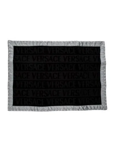 Pre-owned Versace Allover Bath Mat In Black