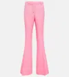 Versace La Greca Jacquard Flared Trousers In Pink