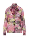 VERSACE VERSACE ALLOVER FLORAL PRINTED LONG SLEEVED SHIRT