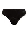 Versace Allover High-waist Mesh Briefs In Black