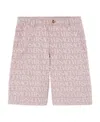 Versace Allover-jacquard Bermuda Shorts In Nude
