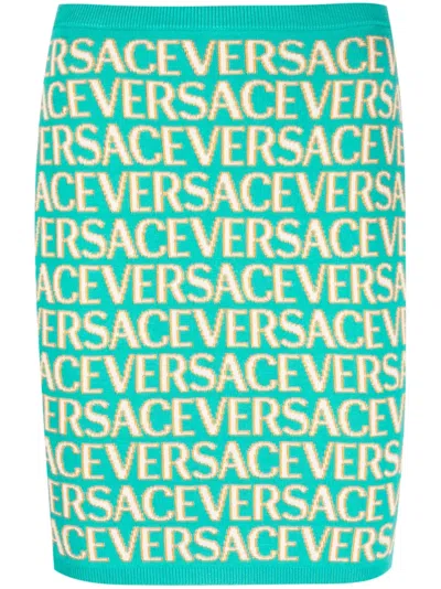 VERSACE VERSACE ALLOVER KNITTED MINISKIRT