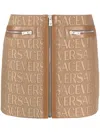 Versace Jacquard Pattern Mini Skirt In Brown