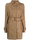 Versace Trench Parka Coat In Brown