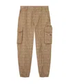 Versace Allover Logo-print Cargo Trousers In Brown