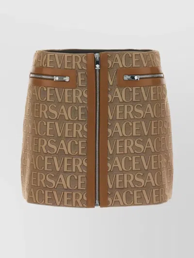 VERSACE LOGO JACQUARD MINI SKIRT