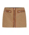 Versace Allover Miniskirt In Brown