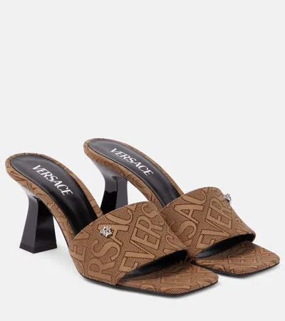 Versace Allover Mules In Pink