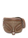 Versace Allover-print Belt Bag In Brown
