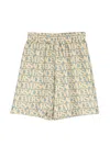 Versace All-over Logo Shorts In Blue