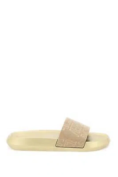 Pre-owned Versace Allover Slides In Brown