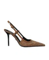 Versace Allover Slingback Pumps In Multicolor