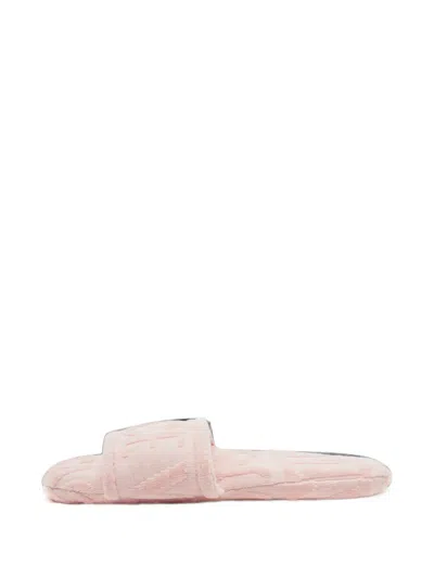 Pre-owned Versace Allover Slippers In Pink