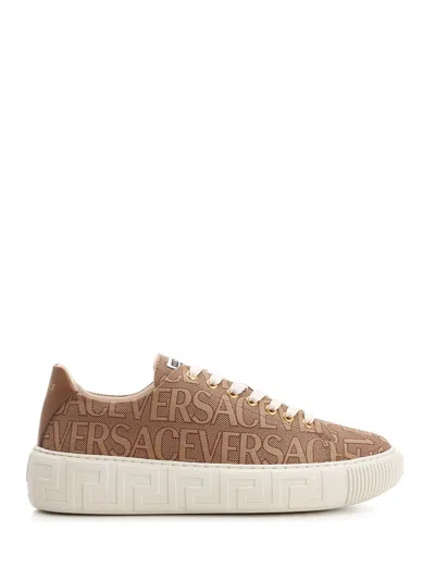 Versace Allover Sneakers Beige