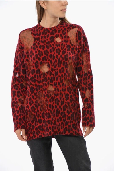 VERSACE ANIMAL MOTIF VIRGIN WOOL CREW-NECK SWEATER