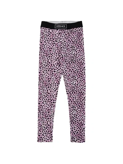 Versace Babies' Animal-pattern Leggings In Pink