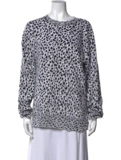 Pre-owned Versace Animal Print Crew Neck Sweater In Multicolor