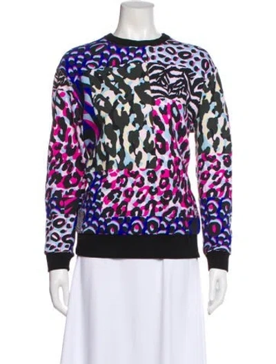 Pre-owned Versace Animal Print Crew Neck Sweatshirt In Pink