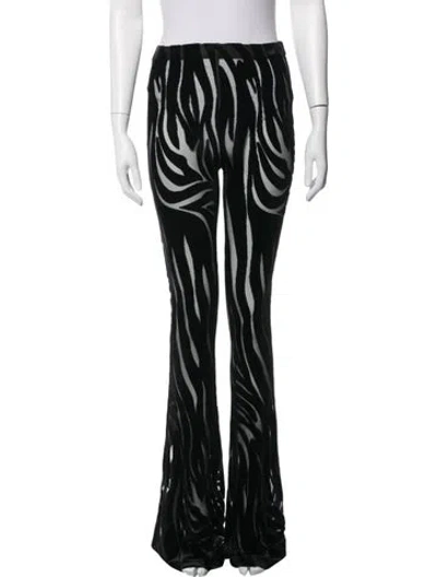 Pre-owned Versace Animal Print Flared Pants In Black
