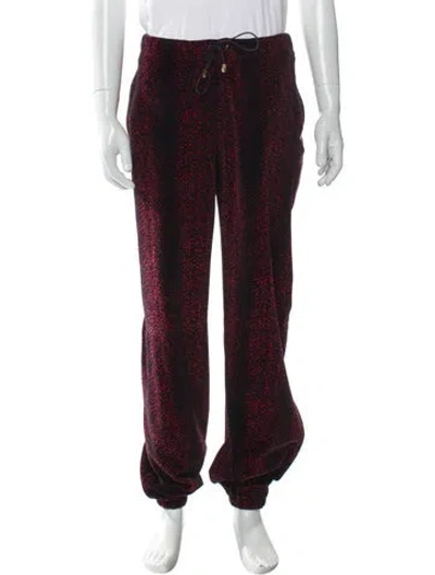 Pre-owned Versace Animal Print Joggers W/ Tags In Burgundy