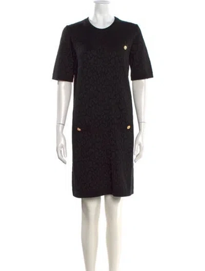 Pre-owned Versace Animal Print Knee-length Dress W/ Tags In Black
