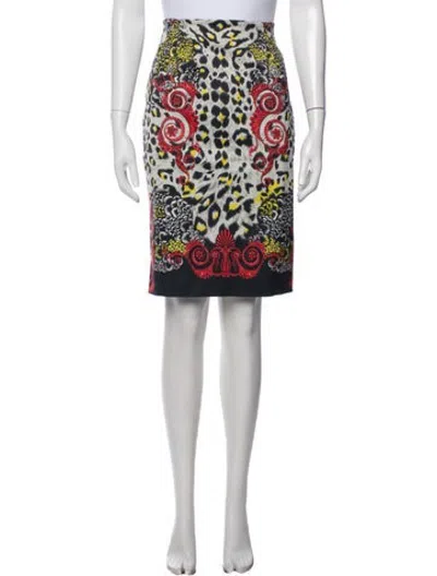 Pre-owned Versace Animal Print Knee-length Skirt In Red