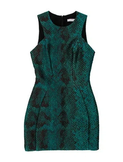 Pre-owned Versace Animal Print Mini Dress In Green
