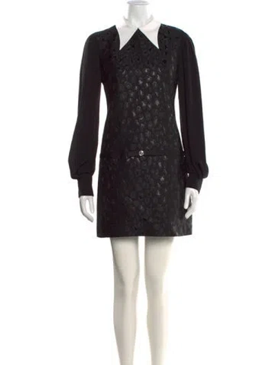 Pre-owned Versace Animal Print Mini Dress W/ Tags In Black