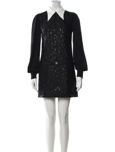 Pre-owned Versace Animal Print Mini Dress W/ Tags In Black