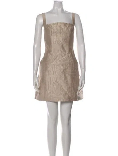 Pre-owned Versace Animal Print Mini Dress W/ Tags In Neutral