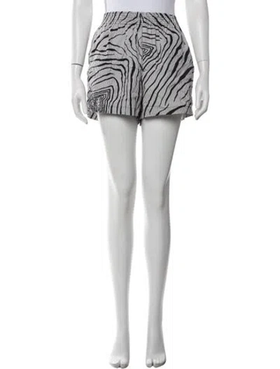 Pre-owned Versace Animal Print Mini Shorts In Black/white