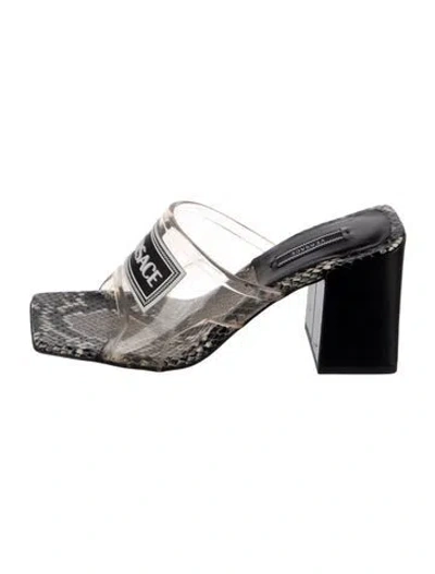 Pre-owned Versace Animal Print Mules In Multicolor