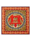 Versace Animal-print Silk Scarf In Red