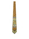 Versace Animal-print Silk Tie In Green