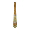 Versace Animal-print Silk Tie In Yellow
