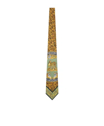 VERSACE ANIMAL-PRINT SILK TIE