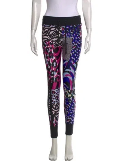 Pre-owned Versace Animal Print Skinny Leg Pants In Black