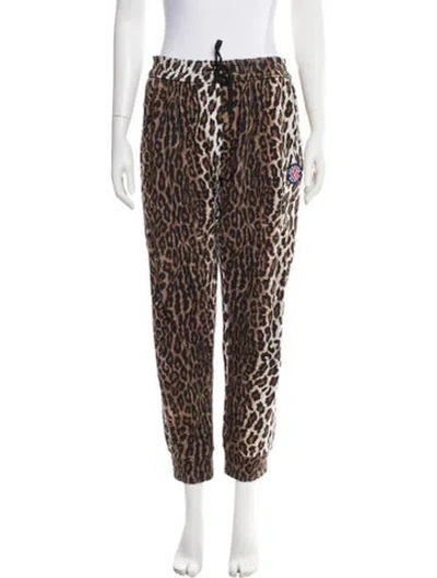 Pre-owned Versace Animal Print Sweatpants In Brown