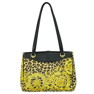 Pre-owned Versace Animal Print Tote Bag Leopard Pvc Pvc Bag () In Multi