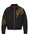 Versace Long-sleeved Casual Jacket In Black