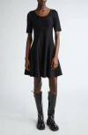 Versace Jacquard Knit Mini-dress In Black