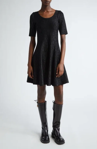 Versace Jacquard Knit Mini-dress In Black