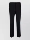 Versace Ankle Length Straight Leg Trousers In Black