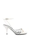 Versace Opera Bow Sandales En Cuir Nappa 85 Mm In White