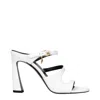 Versace Ankle-strap Leather Heel Sandal In White