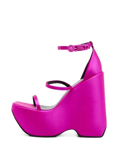Pre-owned Versace Ankle-strap Sandals In Pink